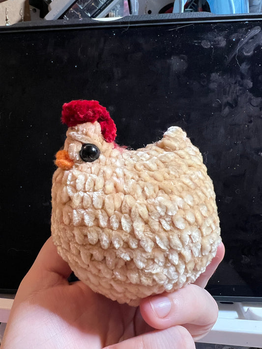 Plush crochet chicken