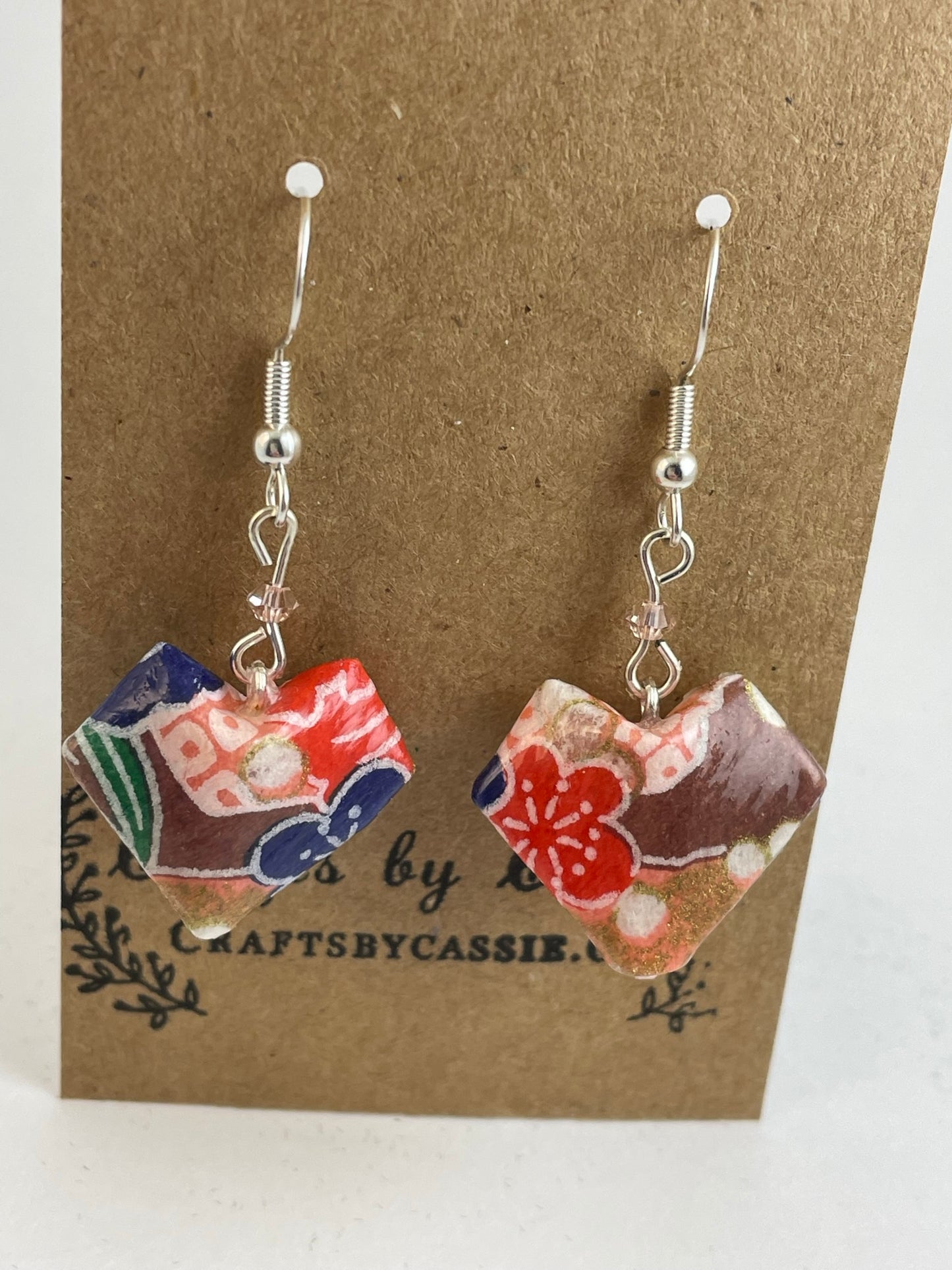 Puff Heart Origami Earrings