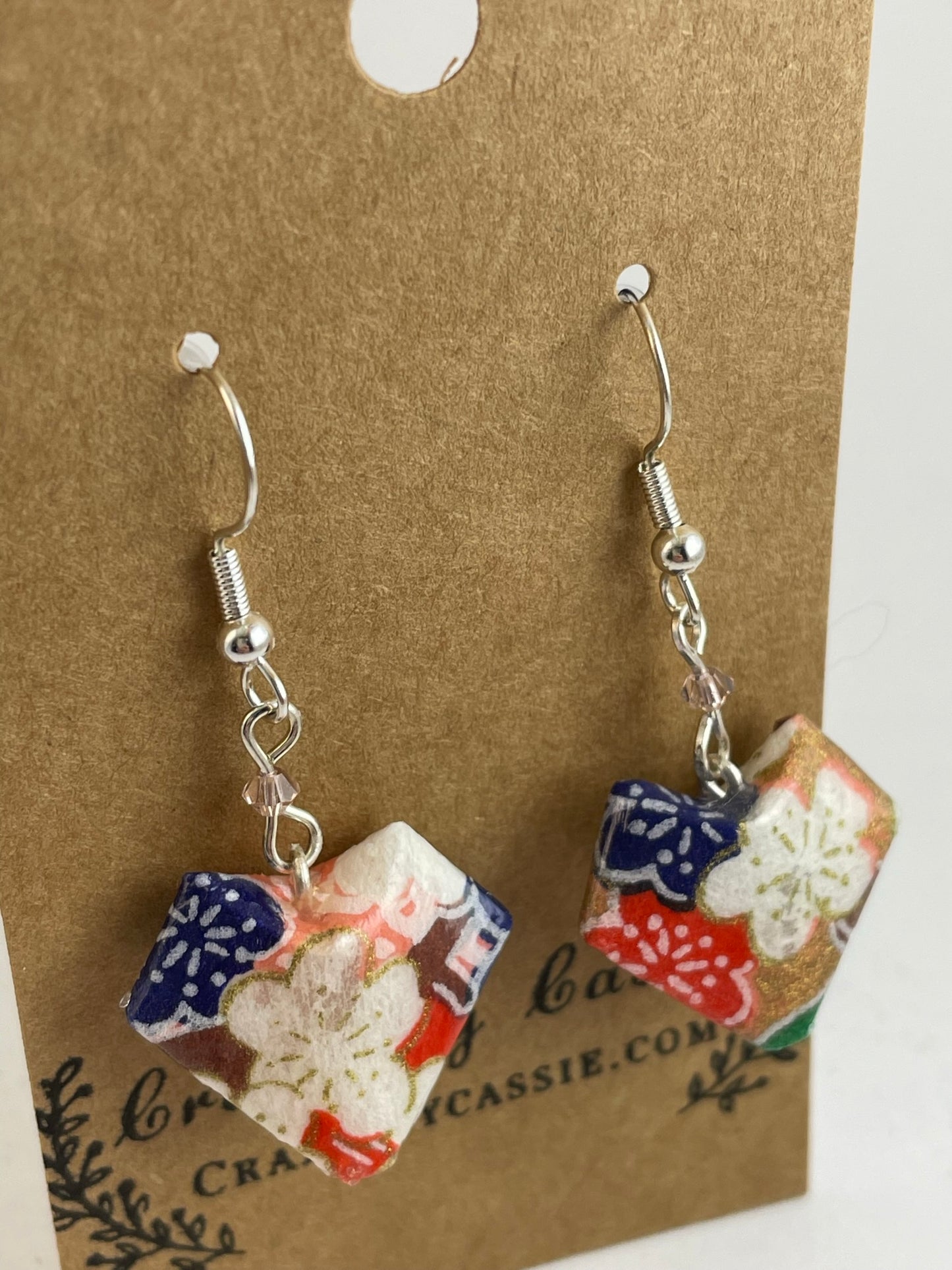 Puff Heart Origami Earrings