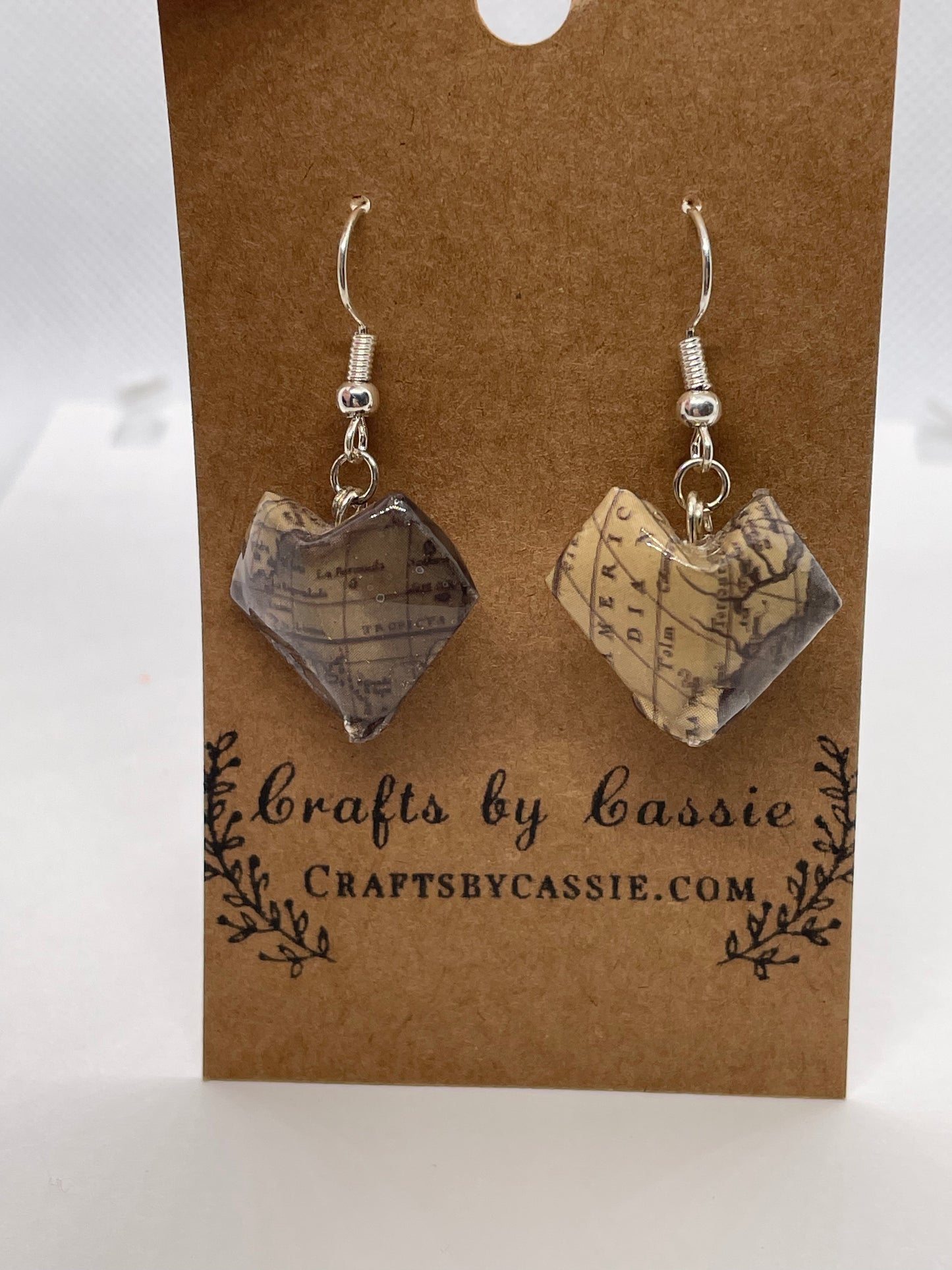 Puff Heart Origami Earrings